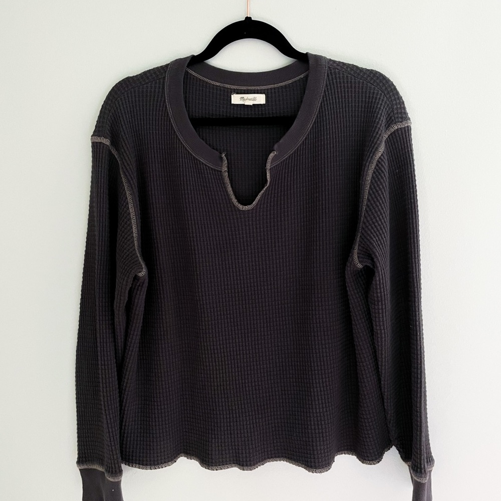 Madewell Waffle Split-Neck Tee